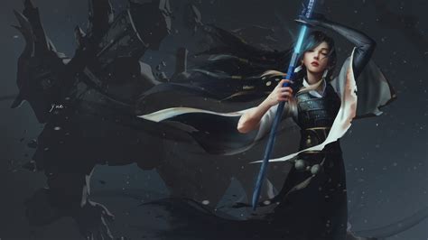 Warrior Girl Sword Fantasy 4k 2251n Wallpaper Pc Desktop
