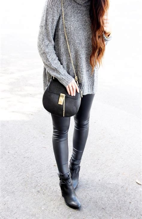 Faux Leather Leggings Fall Outfit Sunshine And Stilettos Blog