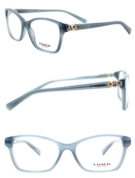 coach hc 6091b 5399 milky blue plastic square eyeglasses 53mm eyeglasses coach eyeglasses