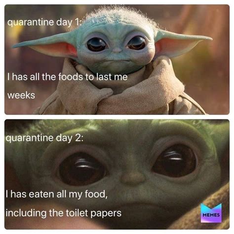 Baby Yoda All My Food In 2020 Funny Star Wars Memes