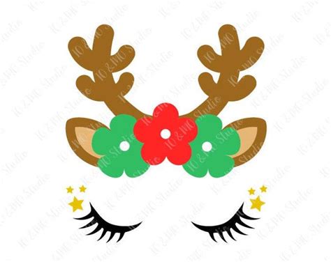 Reindeer SVG, Reindeer Head Svg, Reindeer Clip Art, Reindeer Face SVG ...