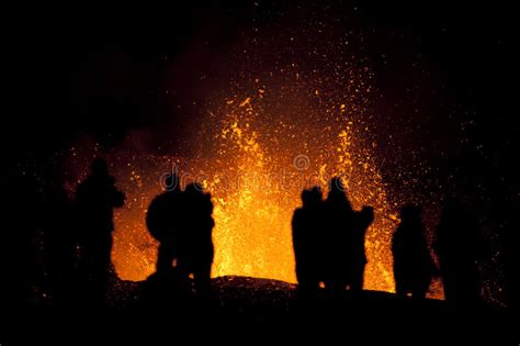 Volcano Eruption Fimmvorduhals Iceland Stock Photo Image Of Eruption