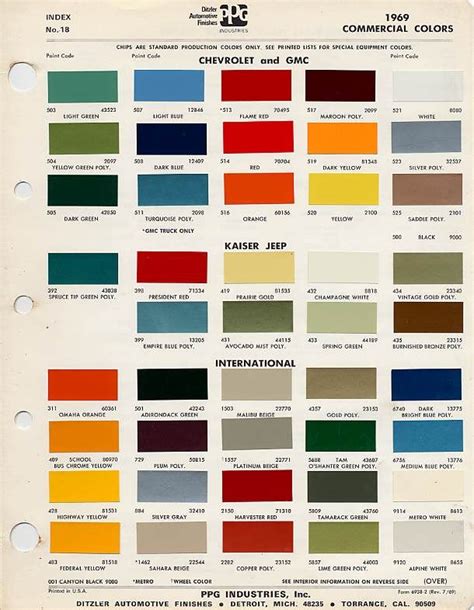 1969 Chevy Truck Paint Colors