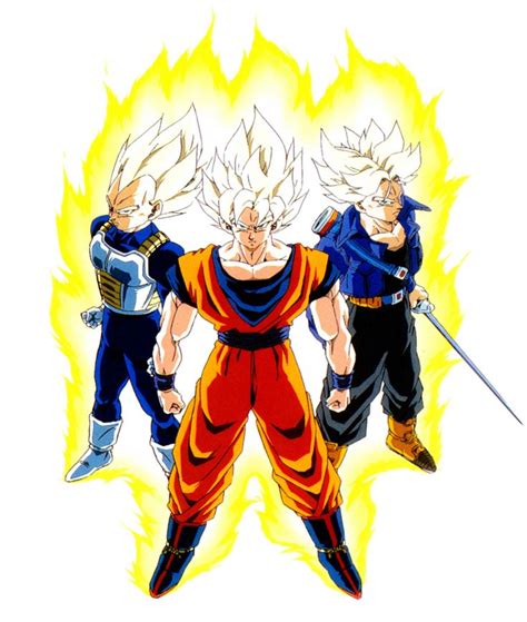 Promotional Image Of Super Saiya Jin Goku Vegeta And Trunks For The
