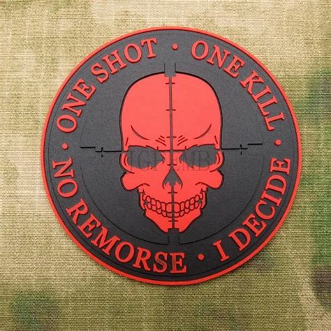 Red Sniper One Shot One Kill No Remorse I Decide Tactical Military