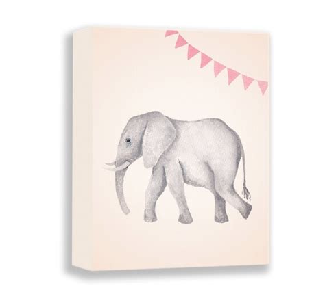 Elephant Canvas Print Elephant Nursery Art Kids Room Art