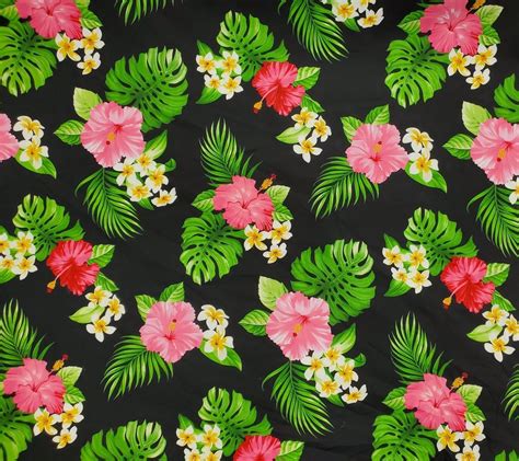 Tropical Hawaiian Floral Cotton Quilt Fabric Kaleidoscope Quilting