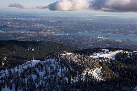 Premium Photo Aerial View Of Grouse Mountain In Vancouver