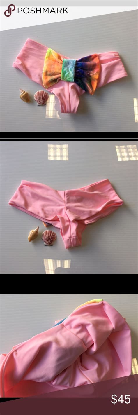 Lolli Swim Pink Tie Dye Bow Bikini Bottoms Small Bow Bikini Bottom