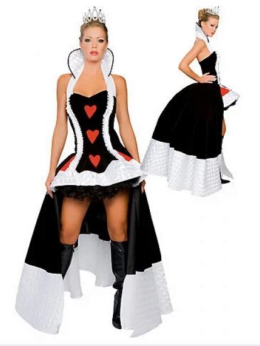 S Xl Queen Of Heart Costume With Crown Fancy Dress Costume Plus