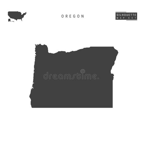 Oregon Us State Vector Map Isolated On White Background High Detailed