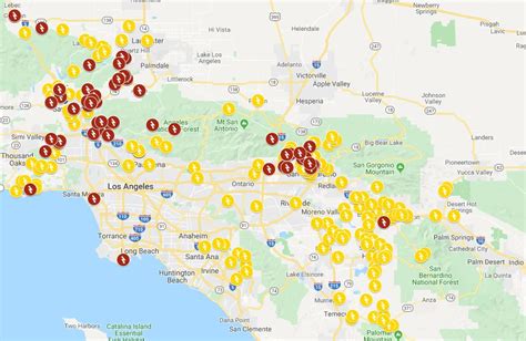 Power Outage Map Where Southern California Edison Has Cut Electricity