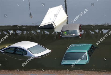 Sunken Cars Cabinets Floodwaters Don Mueang Editorial Stock Photo