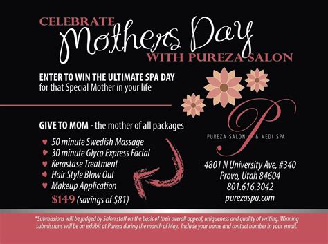 Mothers Day Package Available Now At Pureza Salon And Medi Spa Medispa Spa Day Spa