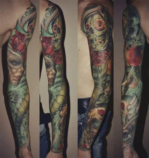 Color Realistic Chicano Tattoo Sleeve Best Tattoo Ideas Gallery