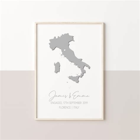 Personalised Location Map Print Location Names And Dates Etsy