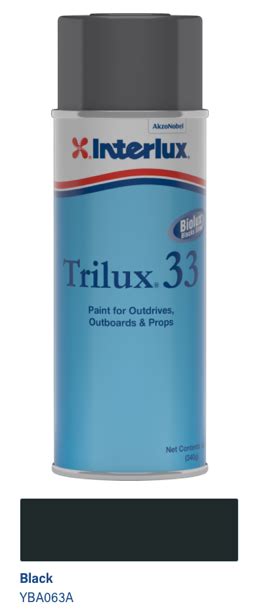Interlux Trilux 33 Aerosol Aluminum Paint Black 16oz Yba063a16