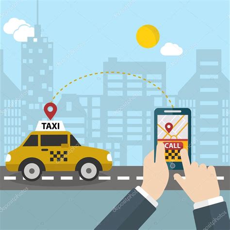 Process Of Booking Taxi Via Mobile App Calling Taxi Message On A Mobile Phone Screen Hand