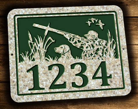 Address Plaque Labrador Retriever Duck Hunter Street