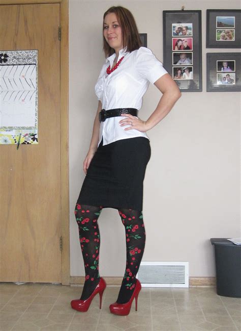 Cherry Tights Erin Nice Dresses Cherry Tights Dressing Heels Outfits Navy Tights Heel