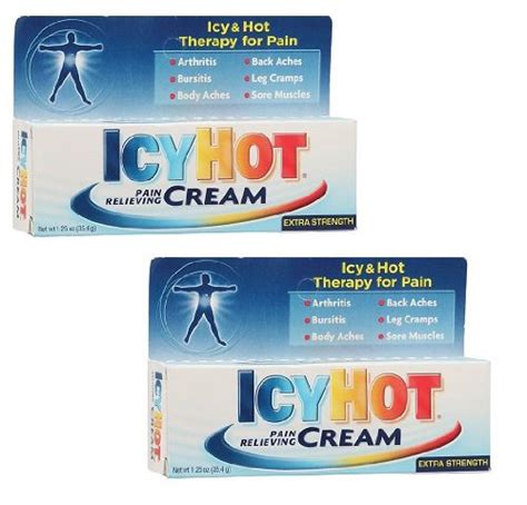 Buy 2 Combo Pack Icy Hot Extra Strength Therapy For Pain Relieving Cream Of 1 25 Oz Icyhot Tube