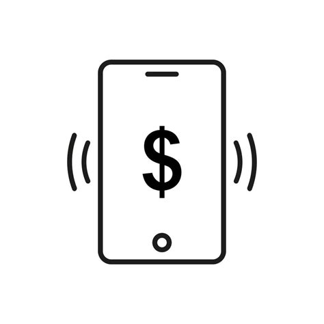 Mobile Banking Icon Line Symbol Vector Illustration 3529420 Vector Art