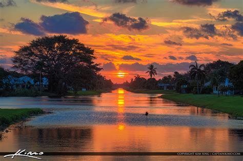 Palm Beach Gardens Sunset Canal Hdr Photography By Captain Kimo