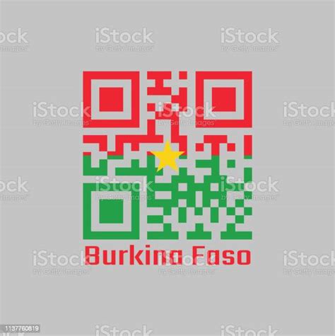 Qrcode Setzt Die Farbe Der Burkina Fasoflagge Zwei Horizontale Bänder