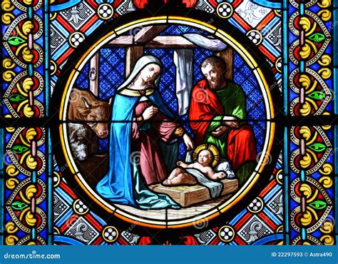 Nativity Scene Stained Glass Stock Photos Image 22297593