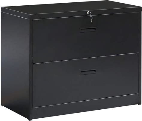 Festnight 2 Drawer File Cabinet Heavy Duty Steel Metal Lockable Lateral