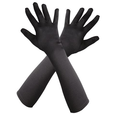 Halloween Adult Black Long Gloves One Size Dress Up Costume