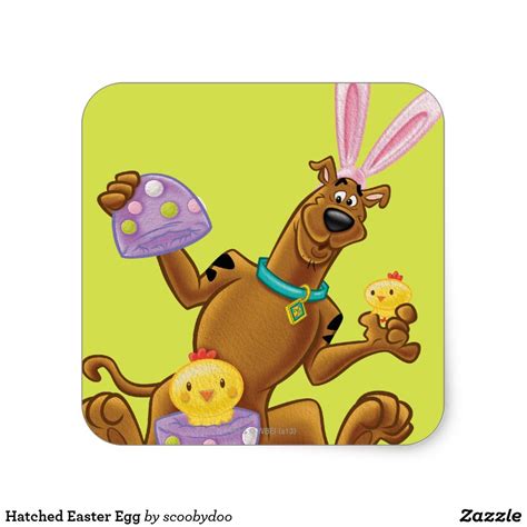 Hatched Easter Egg Square Sticker Zazzle Com Scooby Scooby Doo Images Easter Eggs