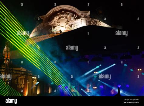 New Year Eve Live Concert Scene With Colorful Spectacular Lazer Beams