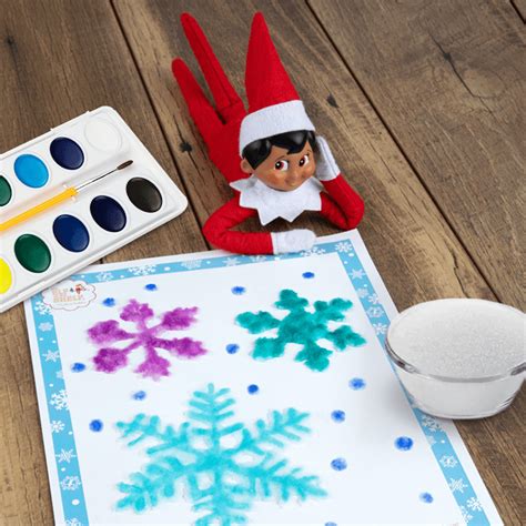 Snowflake Salt Painting Watercolor Art For Kids The Elf On The Shelf