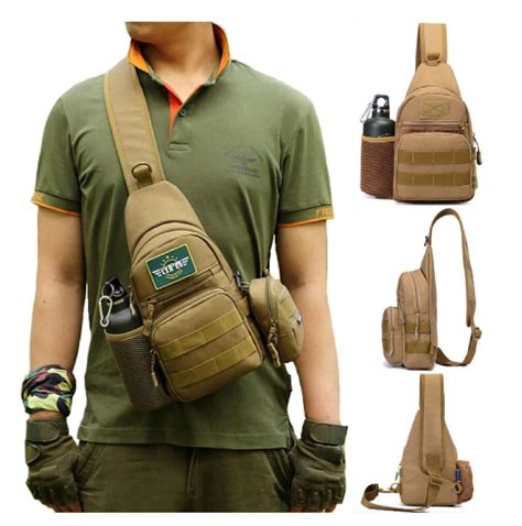 Military Tactical Sling Bag Men Outdoor Hiking Camping Etsy