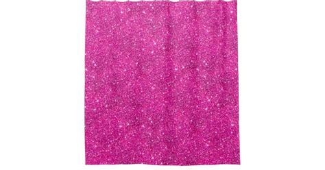 Hot Pink Faux Glitter Sparkle Pattern Girly Shower Curtain Zazzle