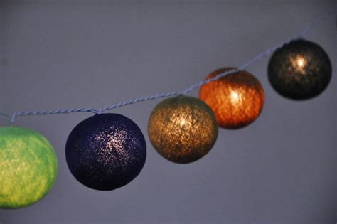 Savannah Shade Cotton Ball String Lights For Patiochristmas Etsy