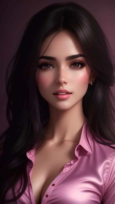 A Portrait Of A Gorgeous Girl Wearing Pinkish Purple Shirt Fantasy Art Women Fantasy Girl