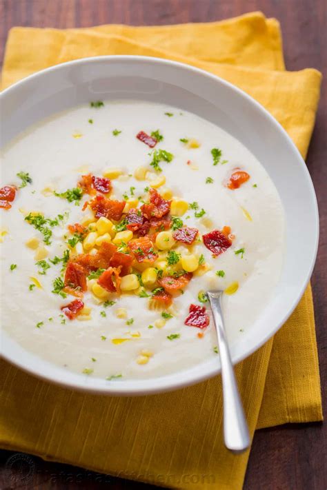 Creamy Cauliflower Soup With Bacon And Corn