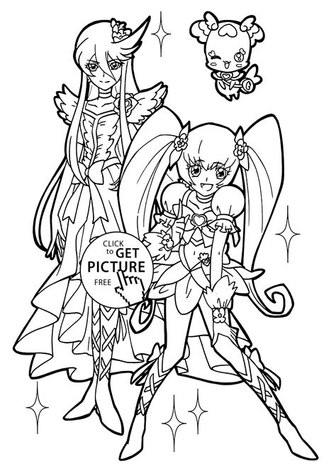 Nice girl from Pretty cure coloring pages for kids, printable free