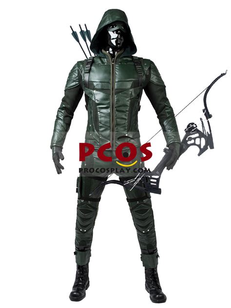 Mens Superhero Green Arrow Season 5 Oliver Queen Cosplay Costume