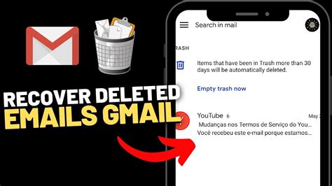 How To Recover Deleted Emails From Gmail In Mobile Youtube