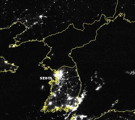 Major roadways and river courses (such as the han river) are clearly outlined by. Earth Hour in North Korea a stunning success | Watts Up ...