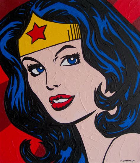 Acrylic On Canvas Wonder Woman Sympathy Pop Art Disney Characters