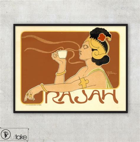 Art Nouveau Advertisement Poster Rajah Coffee By Henri