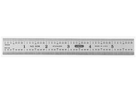 Economy Precision 6 In Flexible Steel Ruler With Decimal Equivalents Table