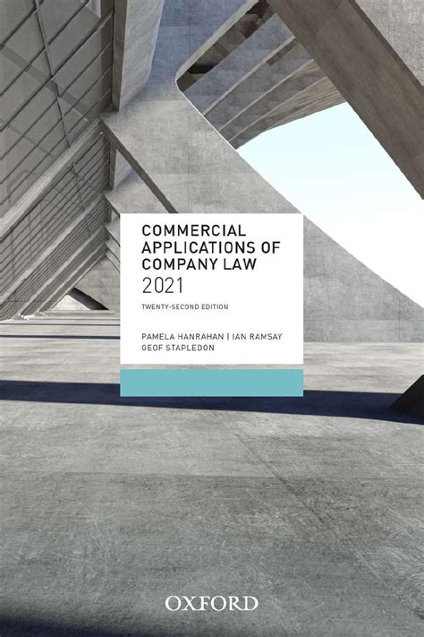 Commercial Applications Of Company Law 2020 22nd Edition By Pamela