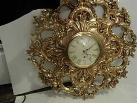 In the family room there is a little. Beautiful Vintage Gold-Colored Syroco Wall Clock - YouTube