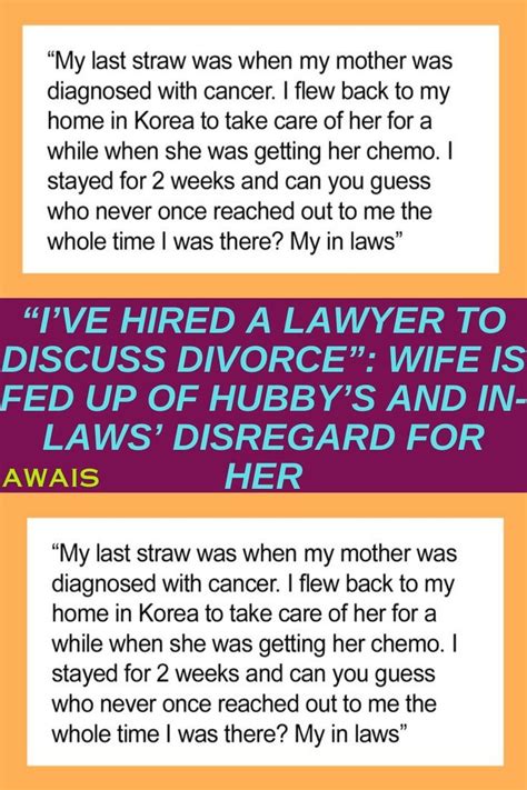 “ive Hired A Lawyer To Discuss Divorce” Wife Is Fed Up Of Hubbys And