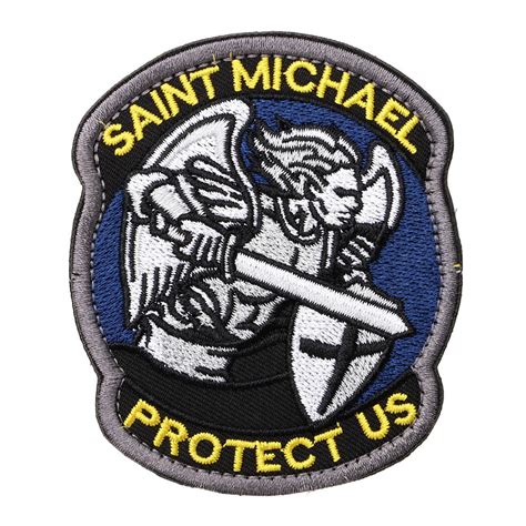 Saint Michael Protect Us Tactical Army Sword Morale Embroidered Iron On